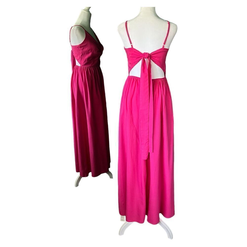 CUPSHE Fuscia Front Twist Keyhole Summer Beach Sleeveless Maxi S New - Picture 4 of 11
